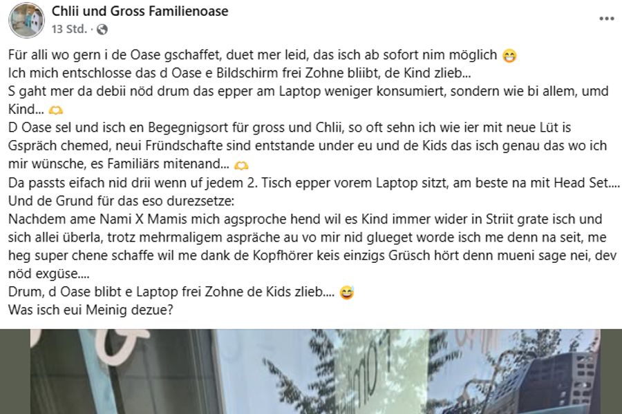 In einem Post informiert Ramona Bonotto über das Laptop-Verbot.