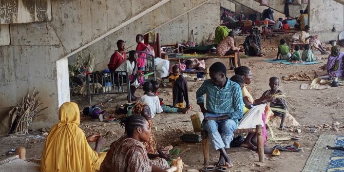 Vertriebene sudanesische Familien