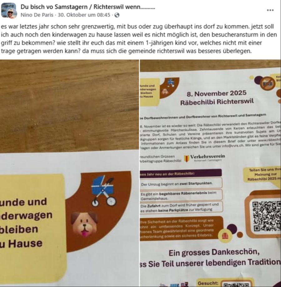 Ein Vater regt sich auf Facebook über das Kinderwagen-Verbot auf.