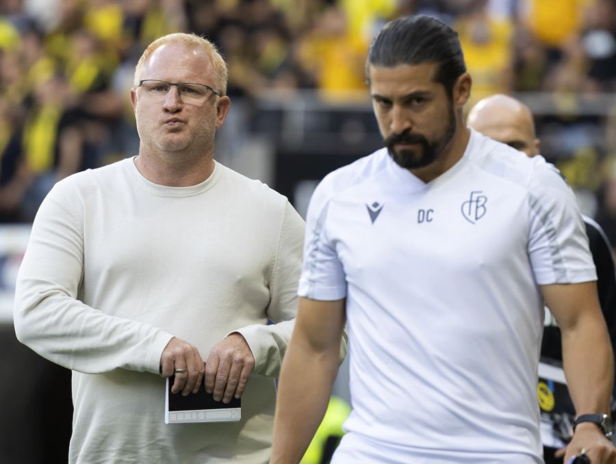 Heiko Vogel (l.) und Assistent Davide Calla im Berner Wankdorf.