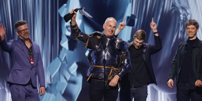 Swen Vincke erhält den Preis «Game of the Year» für «Baldur's Gate 3» bei den Game Awards 2023. entwickler bg3 rede