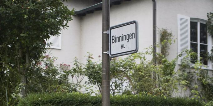 Ortsschild von Binningen BL. Binningen