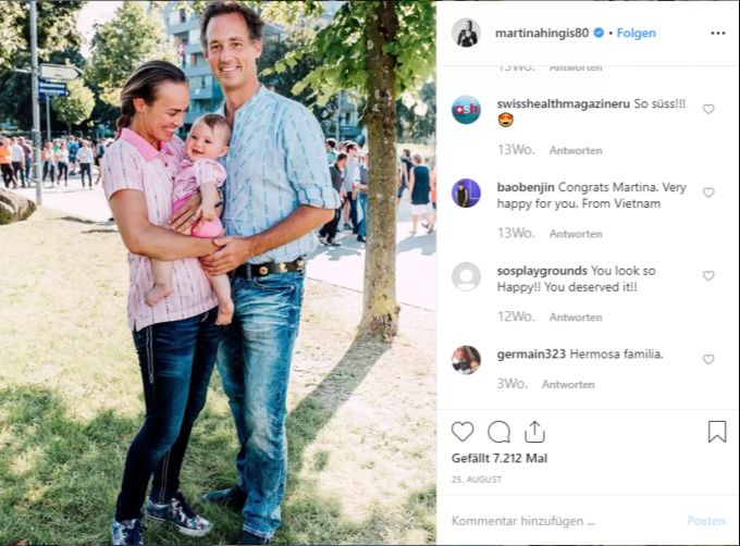 Martina Hingis, ihr Mann Leemann und Tochter Lia beim ESAF in Zug. Martina Hingis