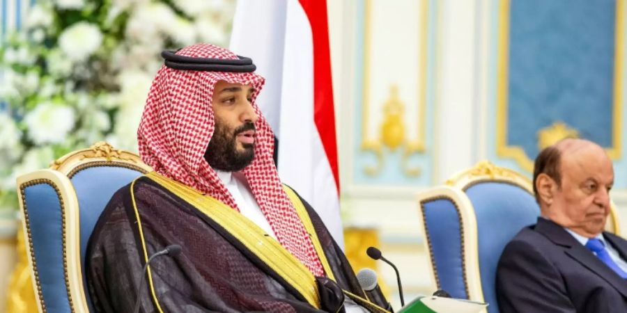 Kronprinz Mohammed bin Salman (links) und Präsident Hadi