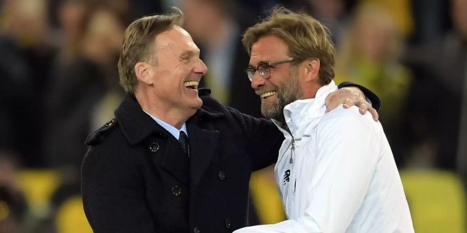 Hans-Joachim Watzke (links) hätte Jürgen Klopp gerne zum BVB zurückgeholt. BVB