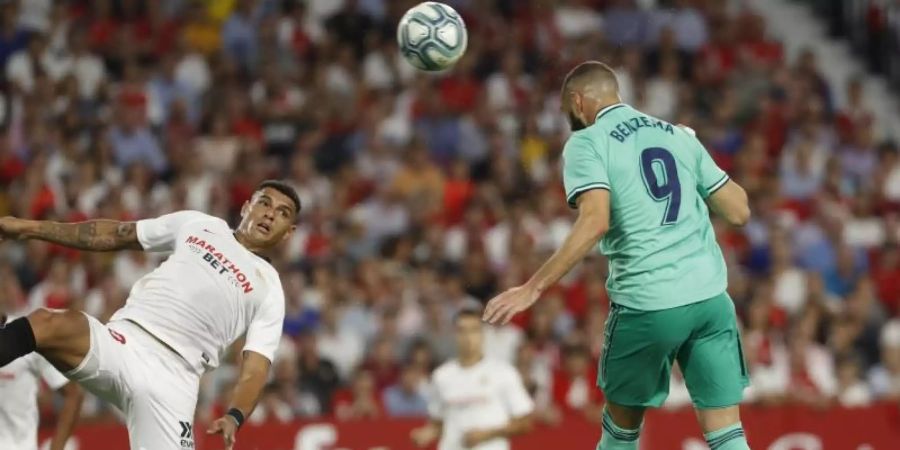 Karim Benzema (r) erzielte das einzige Tor des Tages. Foto: Miguel Morenatti/AP