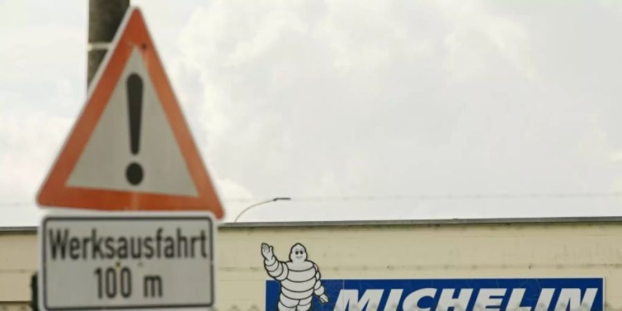 Das Michelin-Logo auf dem Werk in Hallstadt bei Bamberg