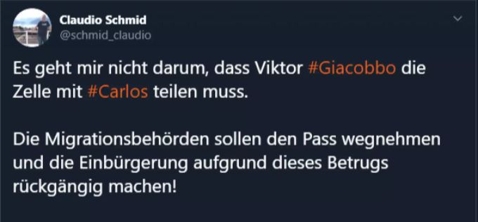 Claudio Schmid kritisiert die gestellte Ehe von Viktor Giacobbo. Claudio Schmid