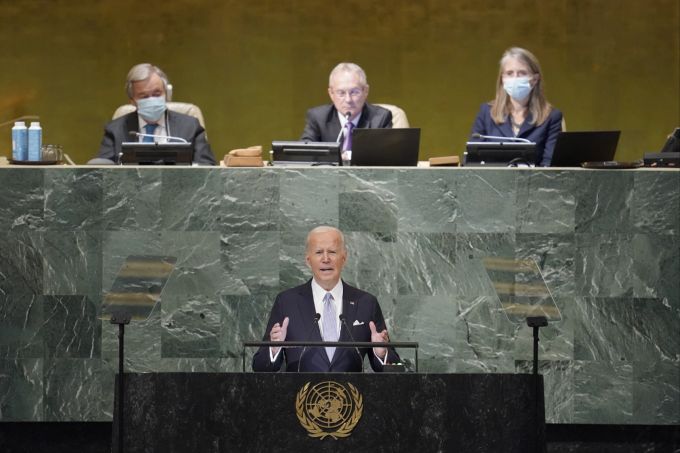 Joe Biden an der UN-Generalversammlung. (AP Photo/Mary Altaffer) UN General Assembly United States