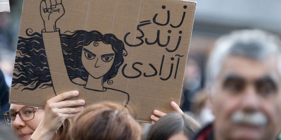 Solidaritäts-Demonstration für die Protestierenden im Iran in Frankfurt am Main.