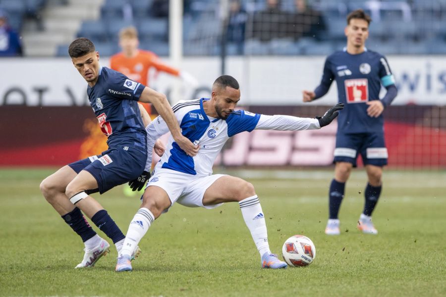 Ismajl Beka (l.) von Luzern im Spiel gegen GCs Guilherme Schettine.