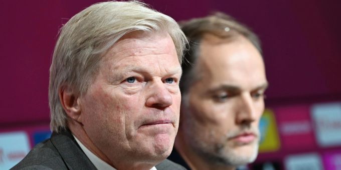 Bayerns Vorstandschef Oliver Kahn (l) hat den Druck auf das Team von Trainer Thomas Tuchel erhöht. Bayerns Vorstandschef Oliver Kahn (l) hat den Druck auf das Team von Trainer Thomas Tuchel erhöht.