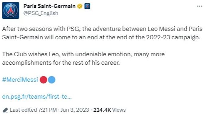 So wird Lionel Messi von PSG verabschiedet. PSG Lionel Messi