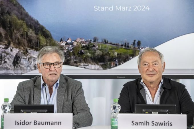 Der Initiant des Projekts, Samih Sawiris, rechts, und Gesammtprojektleiter Isidor Baumann, links. Samih Sawiris