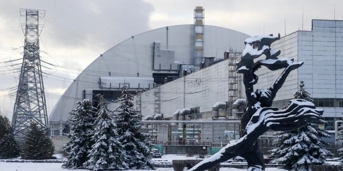 kernkraftwerk tschernobyl in schnee