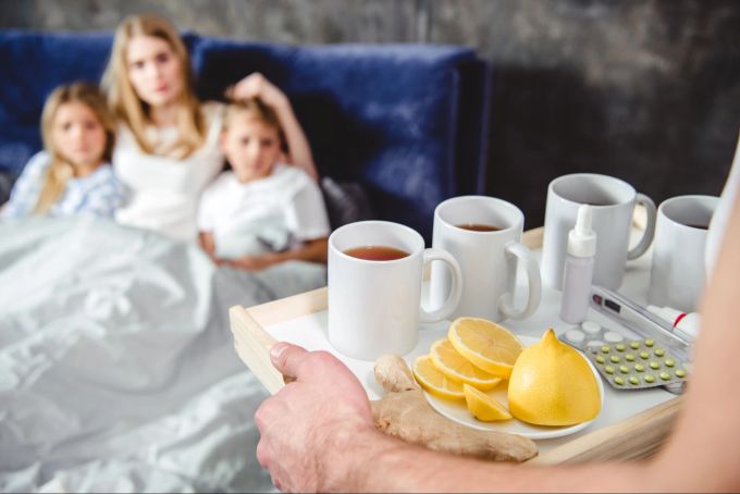 Wenn die ganze Familie erkältet ist, ist es besonders schwer, wieder gesund zu werden. Familie