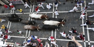 Running of the Bulls at Pamplona's San Fermin festival