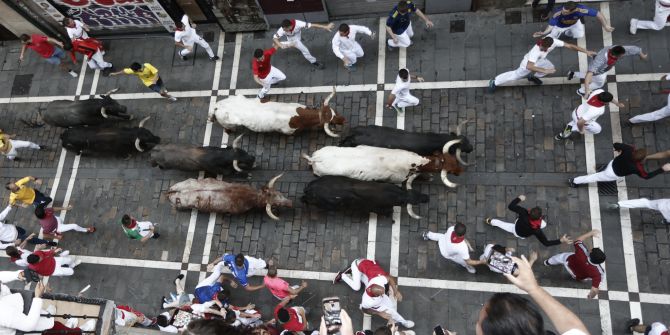 Running of the Bulls at Pamplona's San Fermin festival