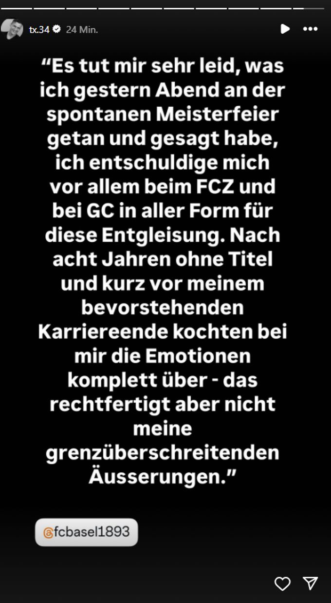 Taulant Xhaka meldet sich via Instagram zu Wort. FC Basel