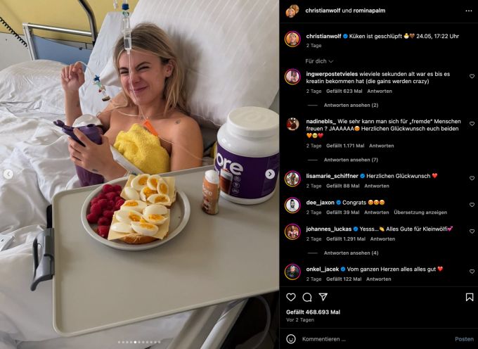 Via Instagram teilte Christian Wolf die Geburt seiner Tochter mit - inklusive vieler Produktfotos. Das stösst Comedian Oliver Pocher sauer auf. Oliver Pocher Christian Wolf