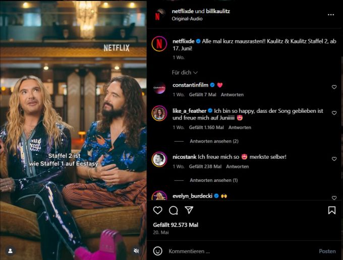 Die Reality-Doku auf Netflix dreht sich rund um die Höhen und Tiefen der Kaulitz-Twins. netflix trailer