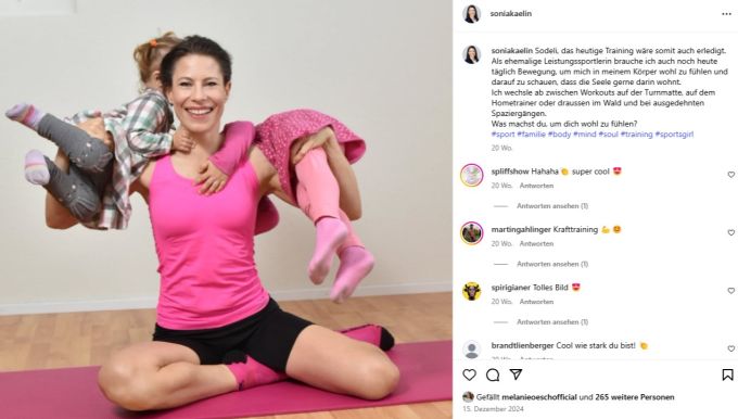 Sonia Kälin ist heute unter anderem als Moderatorin tätig – und immer noch sportlich unterwegs.