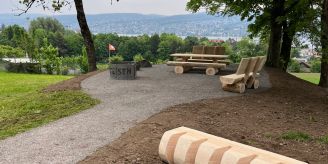 Thalwil - Die Feuerstelle Eichstock ist bereit für die Grillsaison