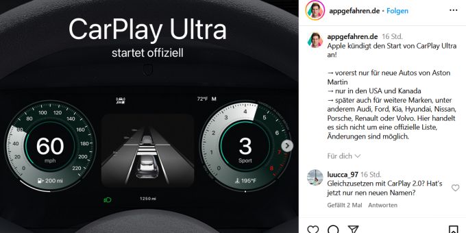 Apple hat CarPlay Ultra rausgebracht. carplay ultra