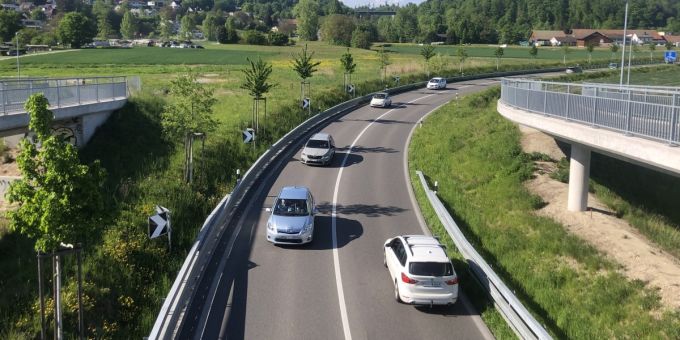 Die Umfahrung von Mellingen AG sorgt dafür, dass der Verkehr einen Bogen um die Altstadt macht. Umfahrung von Mellingen AG