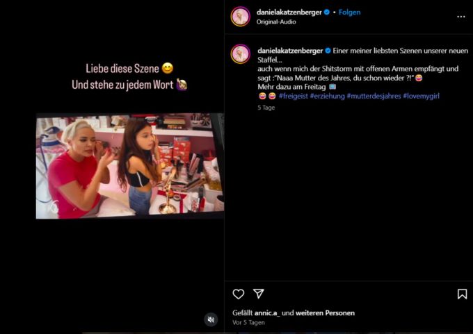 Die 9-jährige Tochter von Daniela Katzenberger trägt gerne Make-up. Daniela Katzenberger