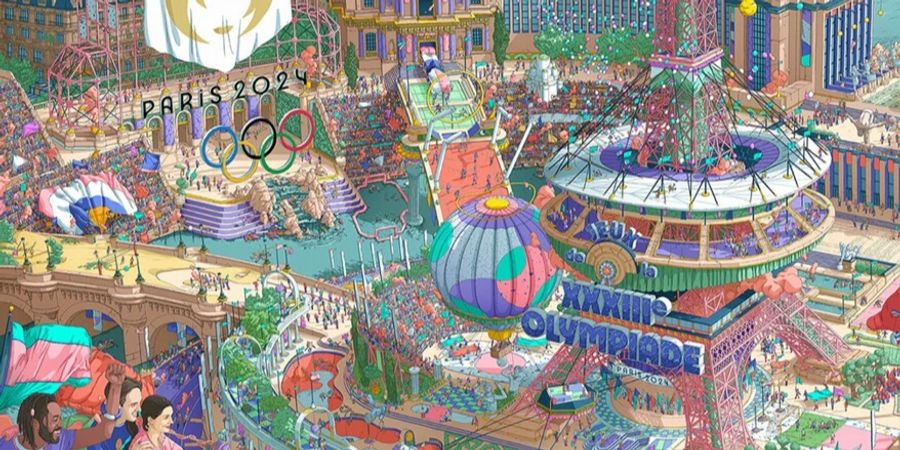 Offizielles Poster der Olympischen Sommerspiele in Paris 2024.