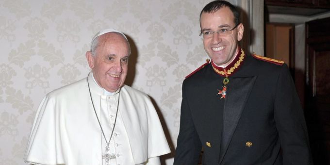 Daniel Anrig (rechts) mit Papst Franziskus im Jahr 2015. (Archivbild) daniel anrig