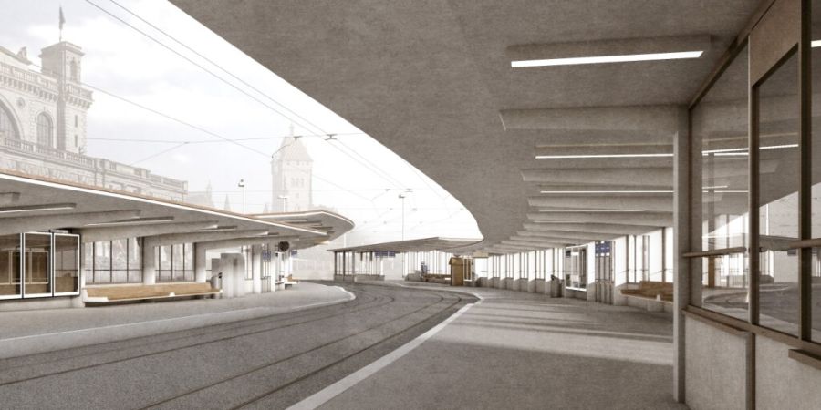 So soll die Haltestelle Bahnhofquai ab Dezember aussehen. Sie ist im Inventar, was einen vorsichtigen Umgang beim Umbau bedingte.