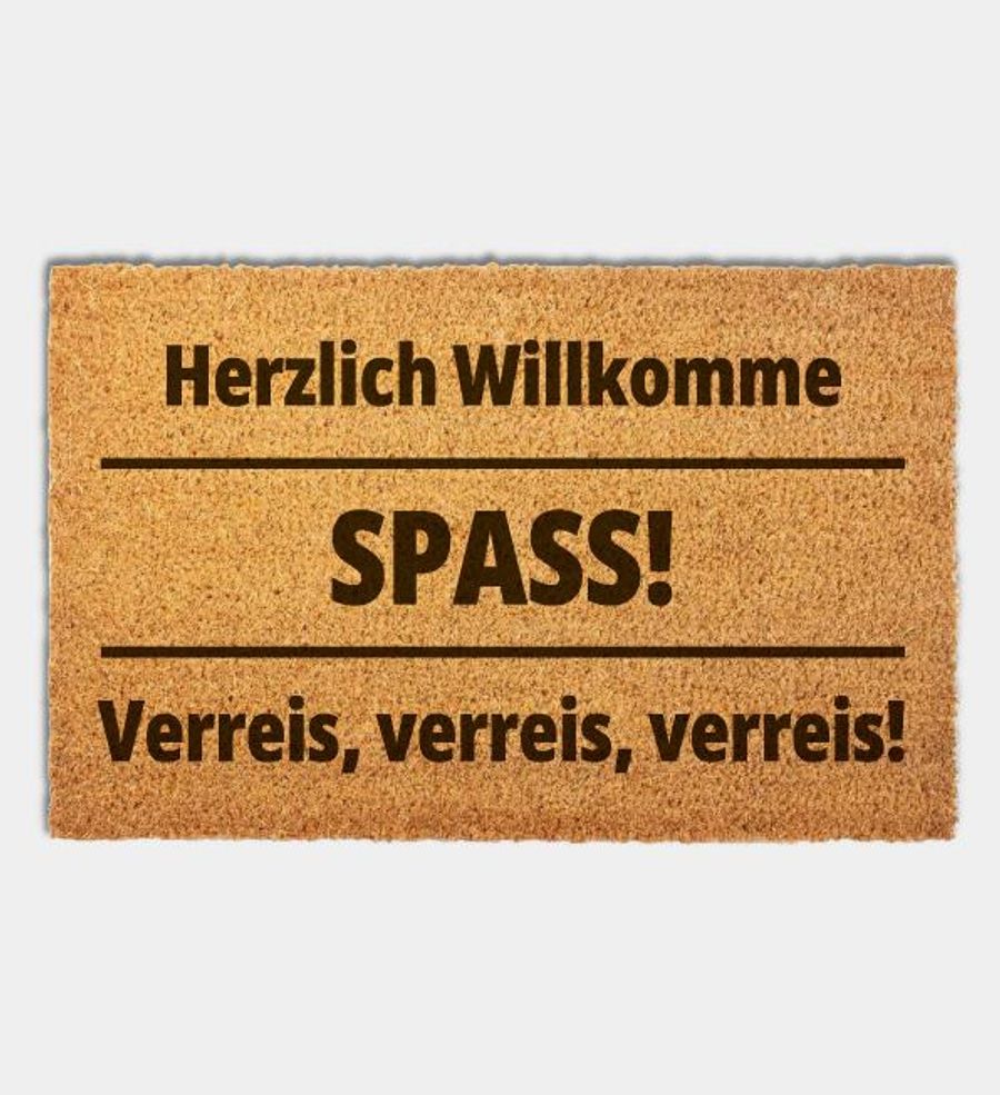 Mittlerweile kann man sogar Fussmatten, bedruckt mit Pfisters berühmtem Spruch, kaufen.