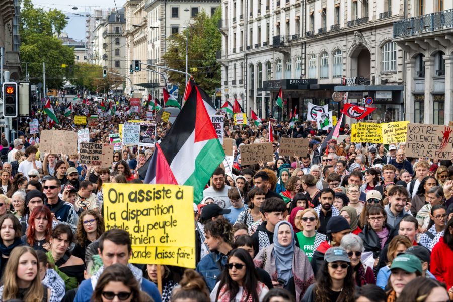 Vergangene Woche fand in Genf ebenfalls eine Gaza-Demo statt.
