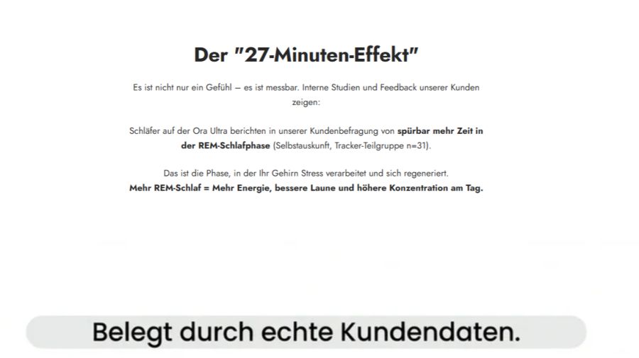 Bis zu 27 Minuten mehr REM-Schlaf versprach die Werbung. Die Lauterkeitskommission kritisierte die dürftige Datengrundlage hinter dieser Aussage.