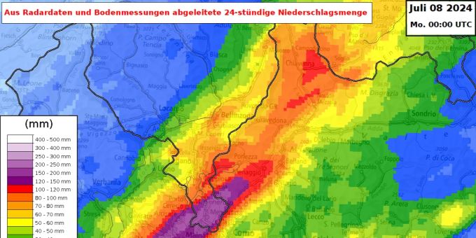 In nur 24 Stunden - Im Mendrisiotto TI fielen riesige Mengen Regen