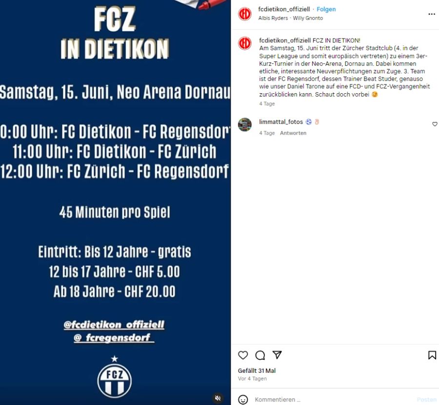 FC Dietikon FC Zürich