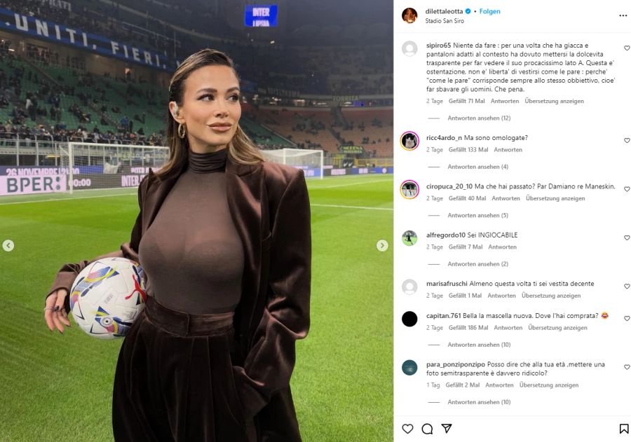 Diletta Leotta beim Serie-A-Spiel zwischen Inter und Napoli.