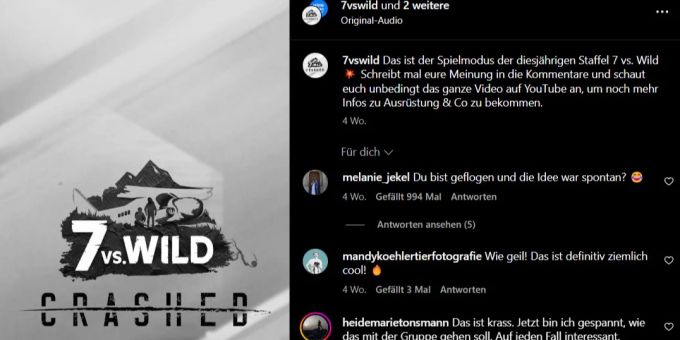 Die aktuelle «7 vs. Wild» Staffel findet in Neuseeland statt. 7 vs wild Logo