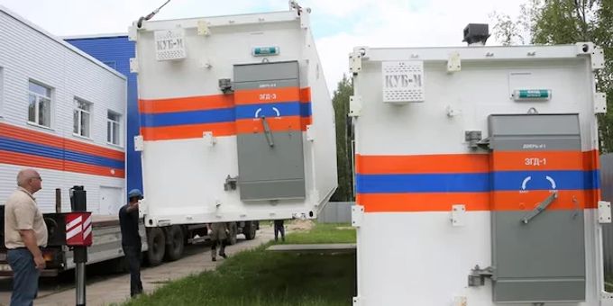 Mobile Atombunker aus Russland. Ukraine Krieg