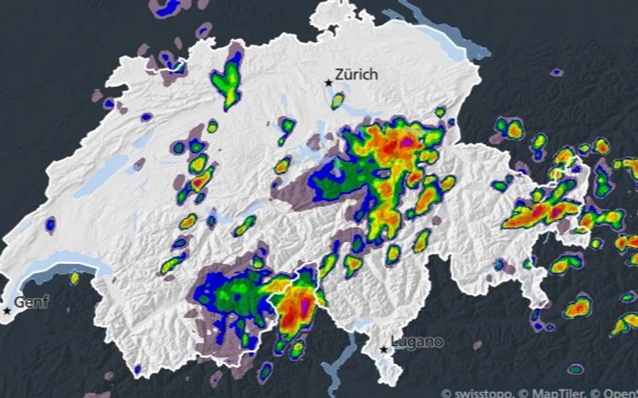 Auch der Bund sagt unter anderem für zirka 19.30 Uhr Gewitterzellen voraus.