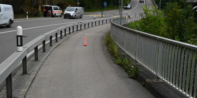 Unfallstelle in Lütisburg. Unfallstelle in Lütisburg.