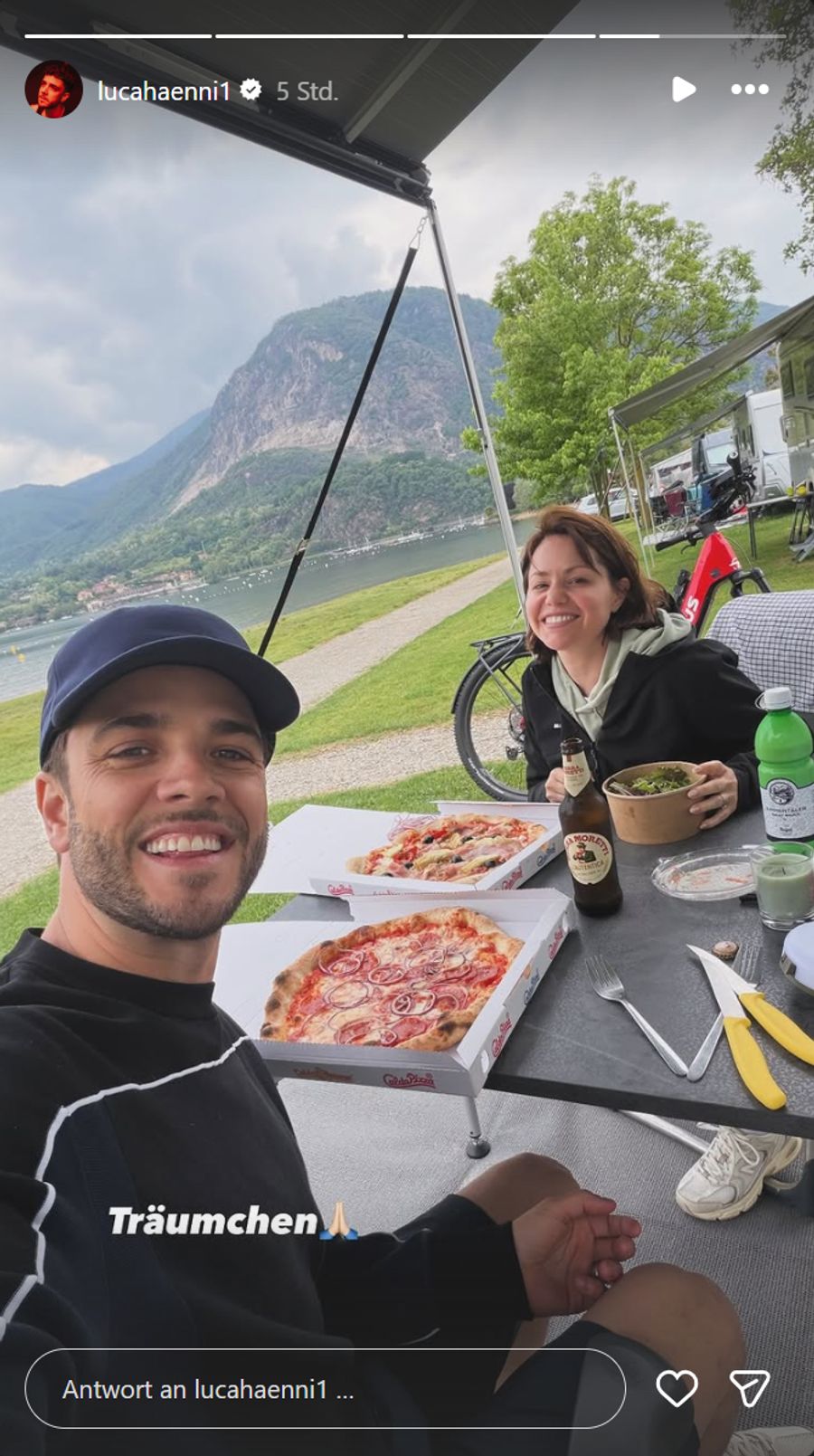Pizza, Bier und die beste Aussicht auf den See: So geht Campen bei den Hännis.