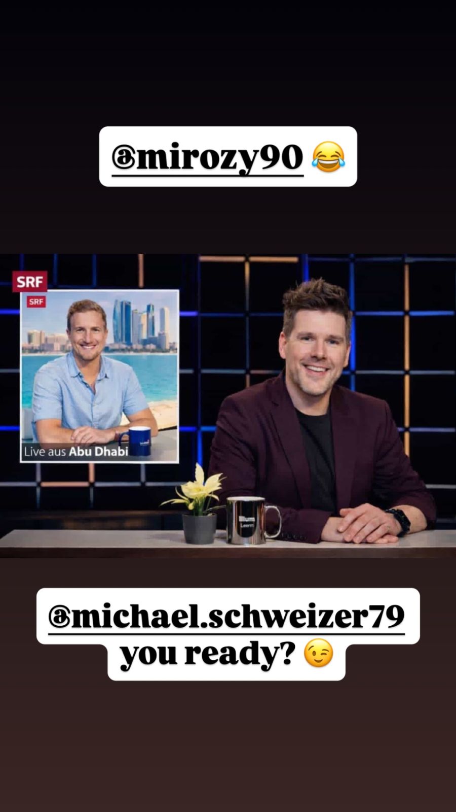 Aber alles halb so schlimm. Die Sendung am Sonntag soll einfach sein Kollege Michael Schweizer übernehmen.
