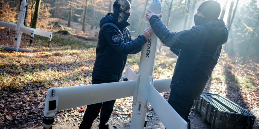 ARCHIV - Die Drohnenwaffe «Virtus» der Firma Stark Defence. Foto: Kay Nietfeld/dpa/Archivbild