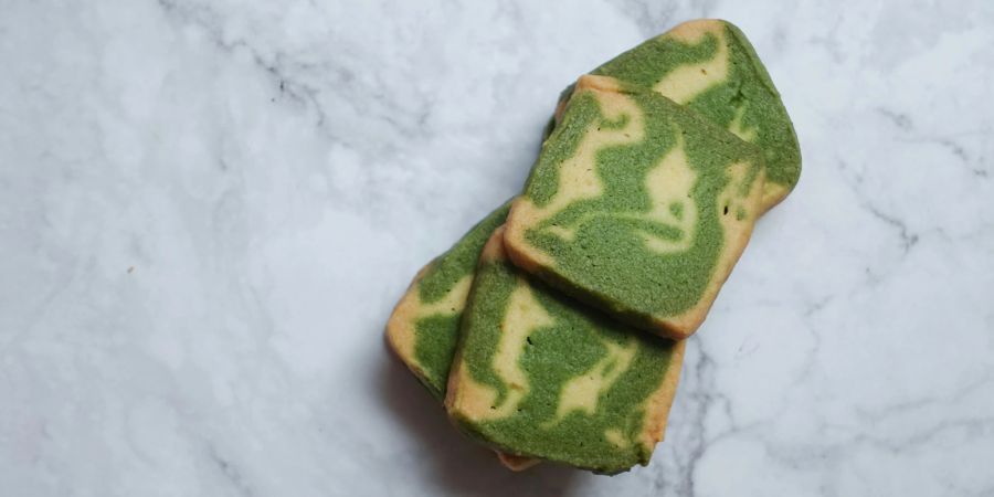 Matcha Kuchen Rührkuchen Stücke