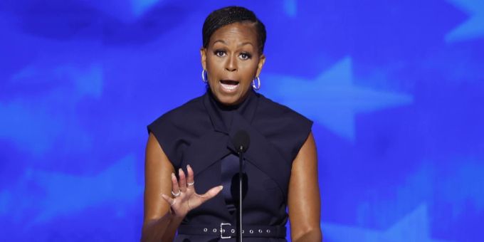 Michelle Obama während ihrer Rede beim Parteitag der Demokraten. parteitag