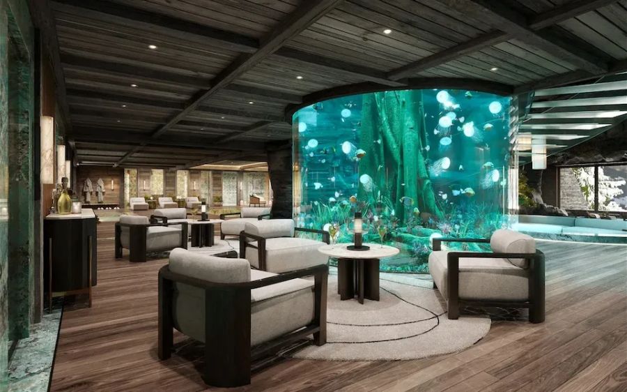 Luxus pur: Der geplante Chalet-Komplex in Gstaad wird nicht umsonst «Superyacht im Schnee» genannt. (Visualisierung)