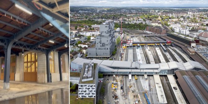 Passerelle Wasser Baustelle Bahnhof